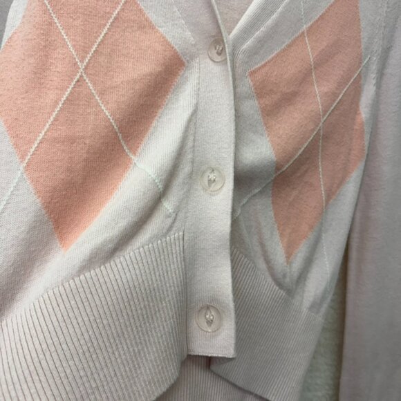 Small - 525 America - Pink Argyle Cardigan Rent the Runway $138 msrp - Picture 8 of 14